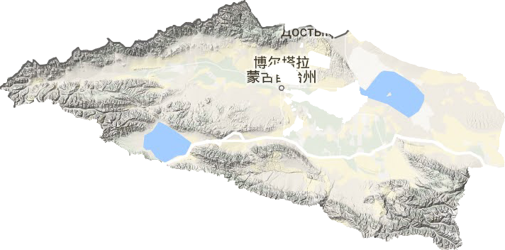 博尔塔拉州地形地图
