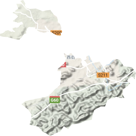 华西街道地形地图