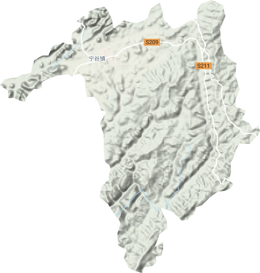 宁谷镇地形地图