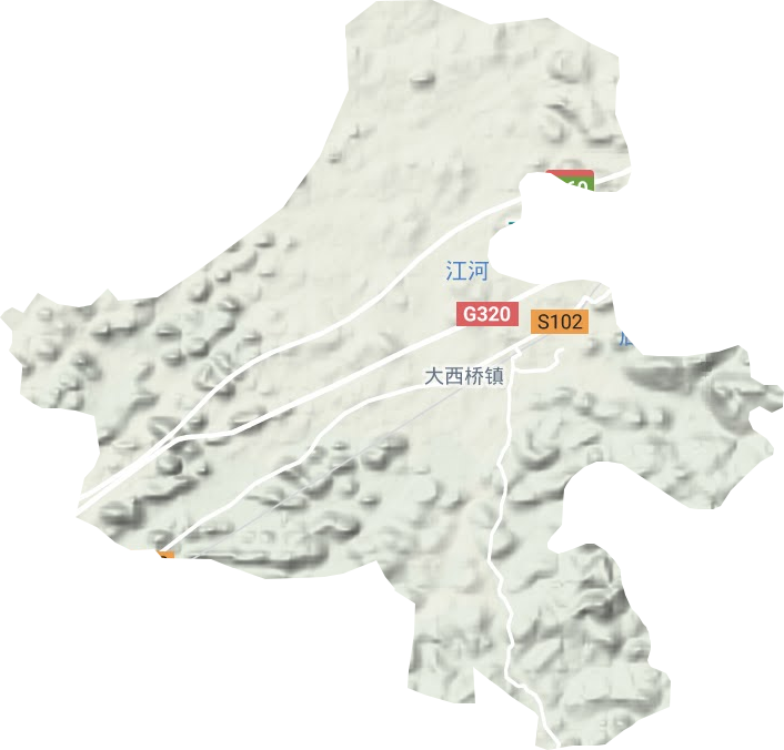 大西桥镇地形地图