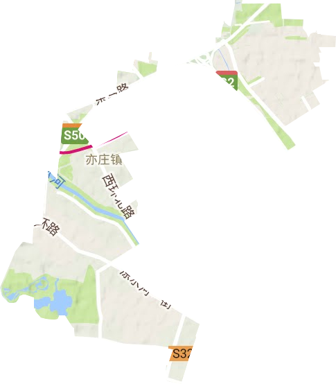 亦庄地区办事处地形地图