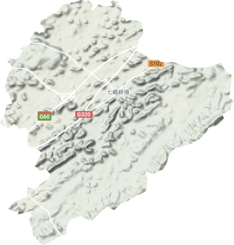 七眼桥镇地形地图