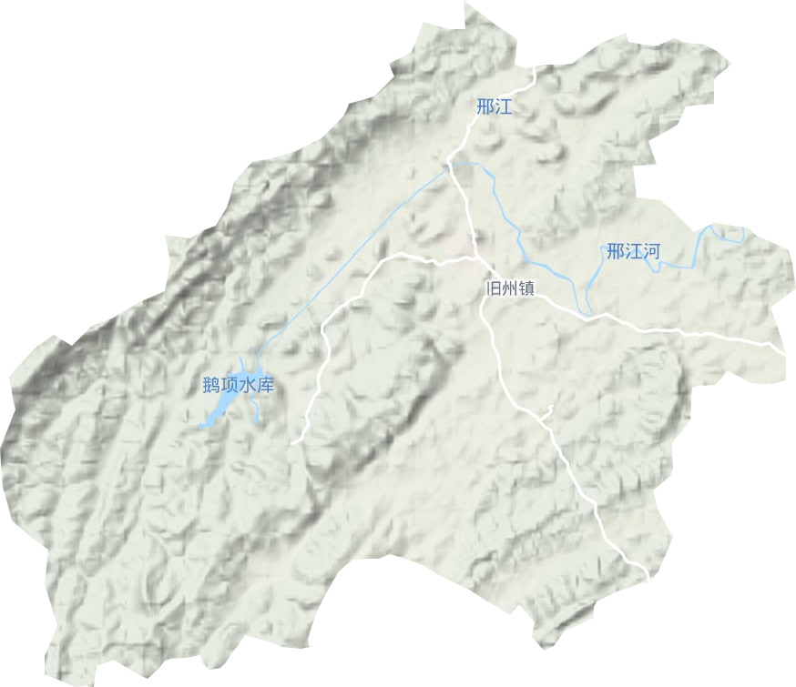 旧州镇地形地图