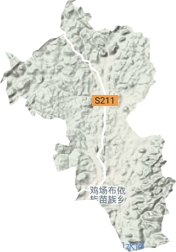 鸡场布依族苗族乡地形地图