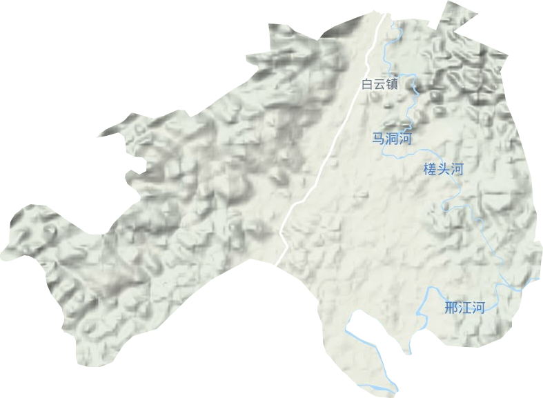 白云镇地形地图