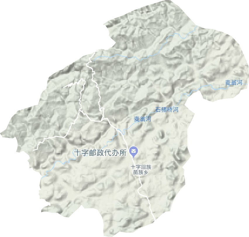 十字回族苗族乡地形地图