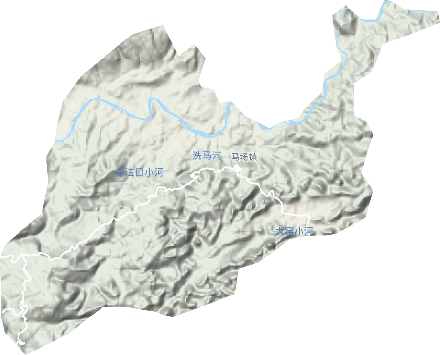 马场镇地形地图