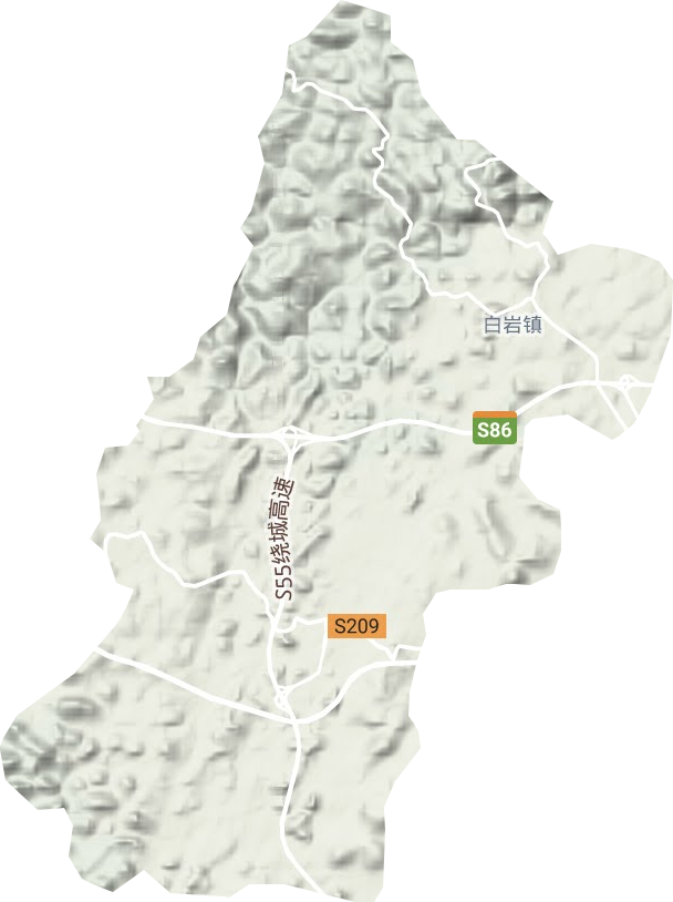 白岩镇地形地图