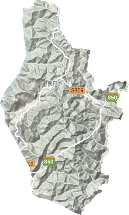 良田镇地形地图