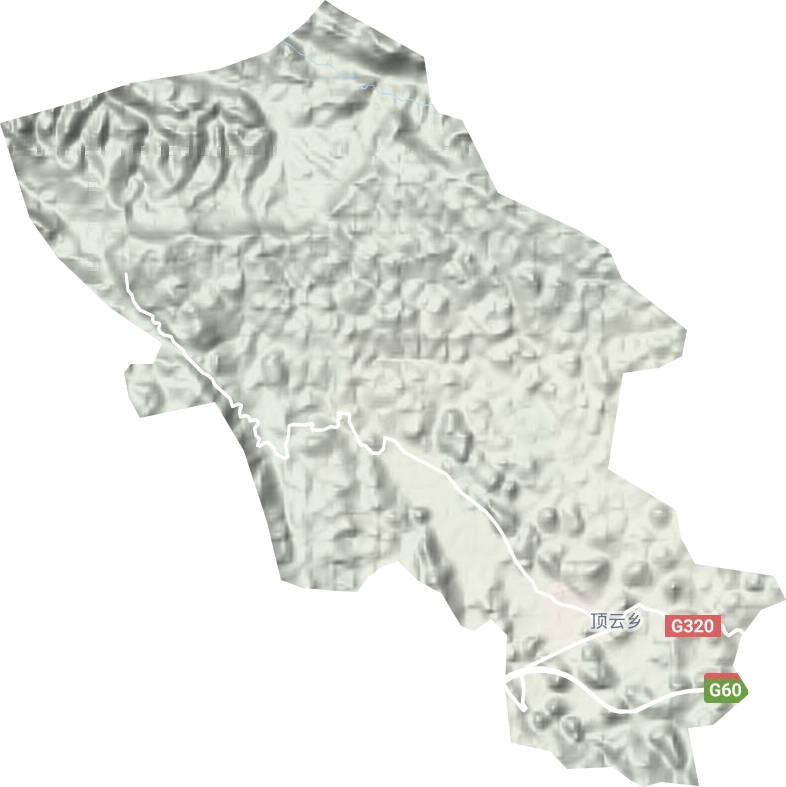 顶云街道地形地图