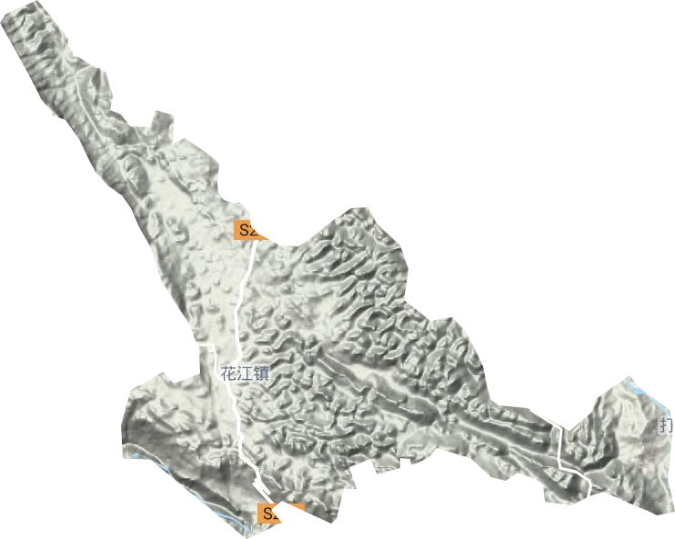 花江镇地形地图