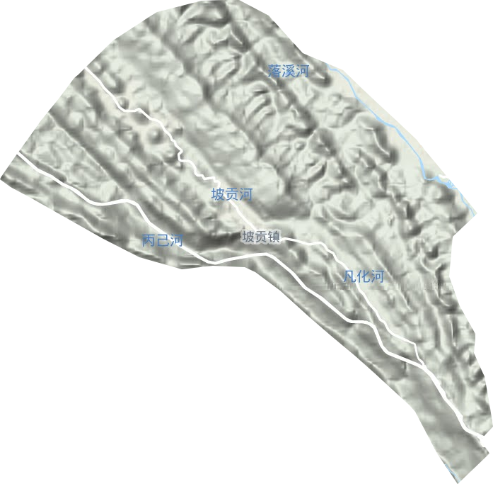坡贡镇地形地图