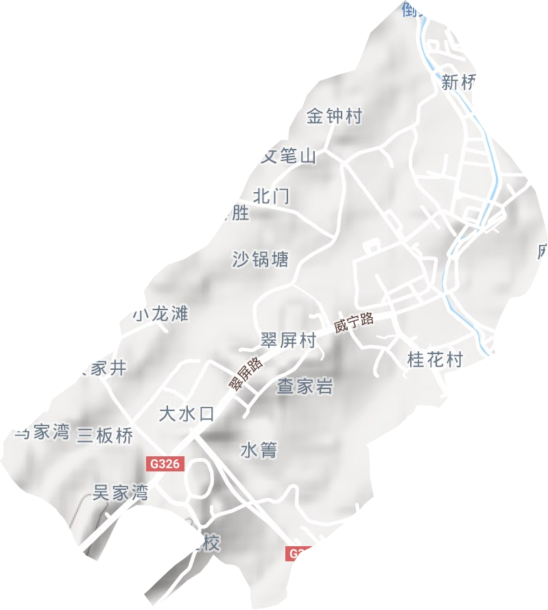 市西街道地形地图