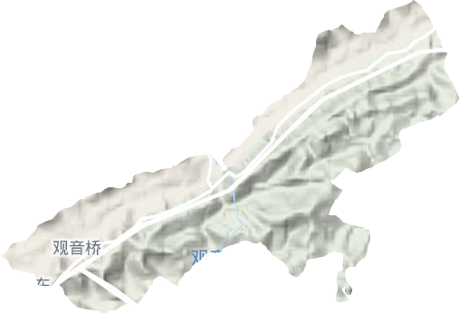 观音桥街道地形地图