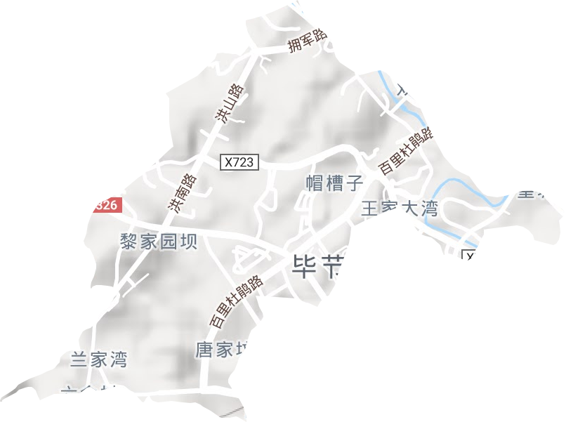 洪山街道地形地图