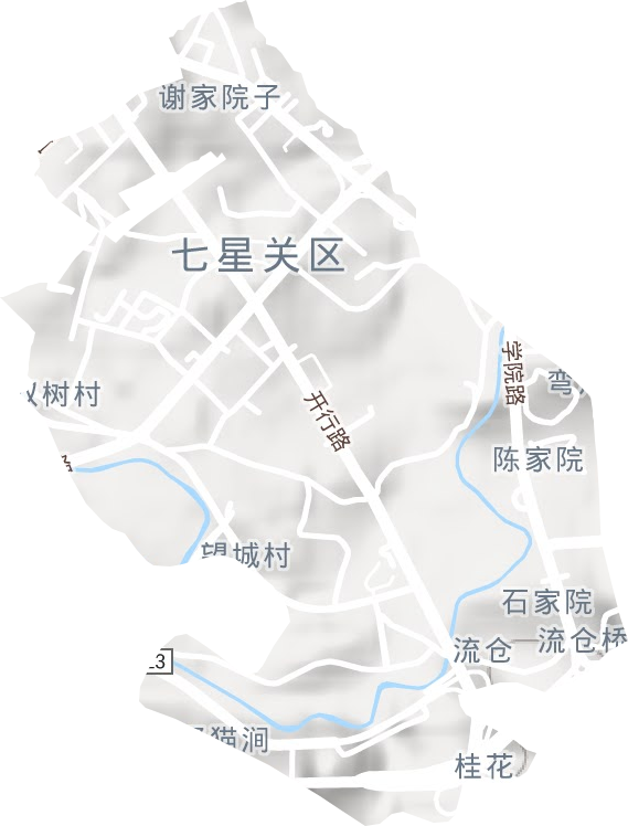麻园街道地形地图