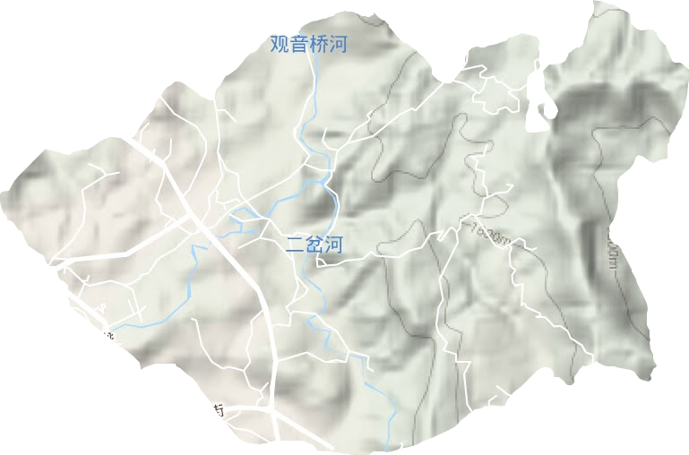 德溪街道地形地图