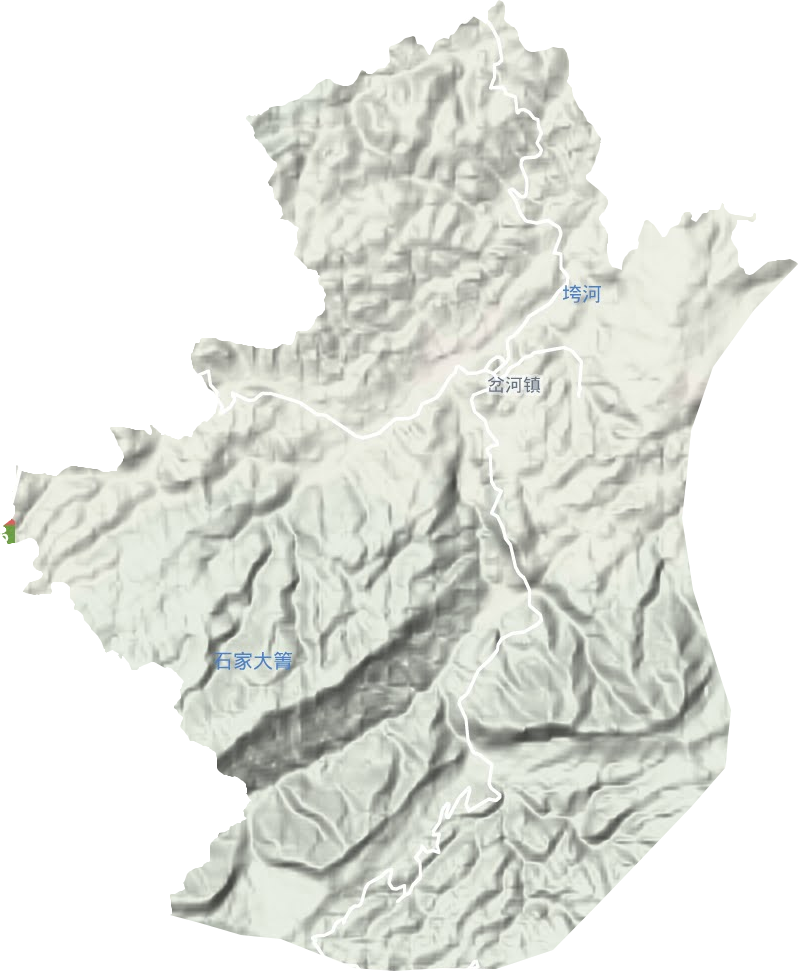岔河镇地形地图