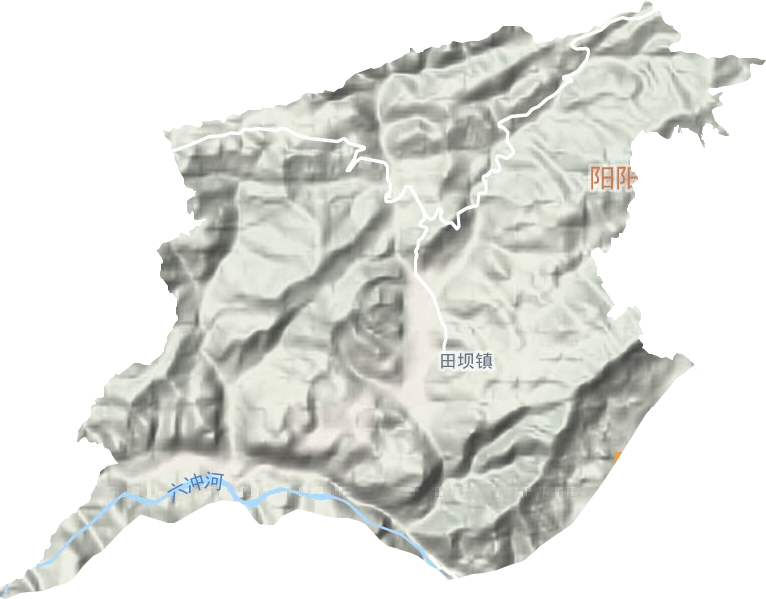 田坝镇地形地图