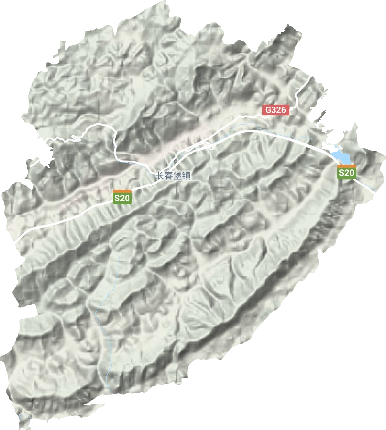 长春堡镇地形地图