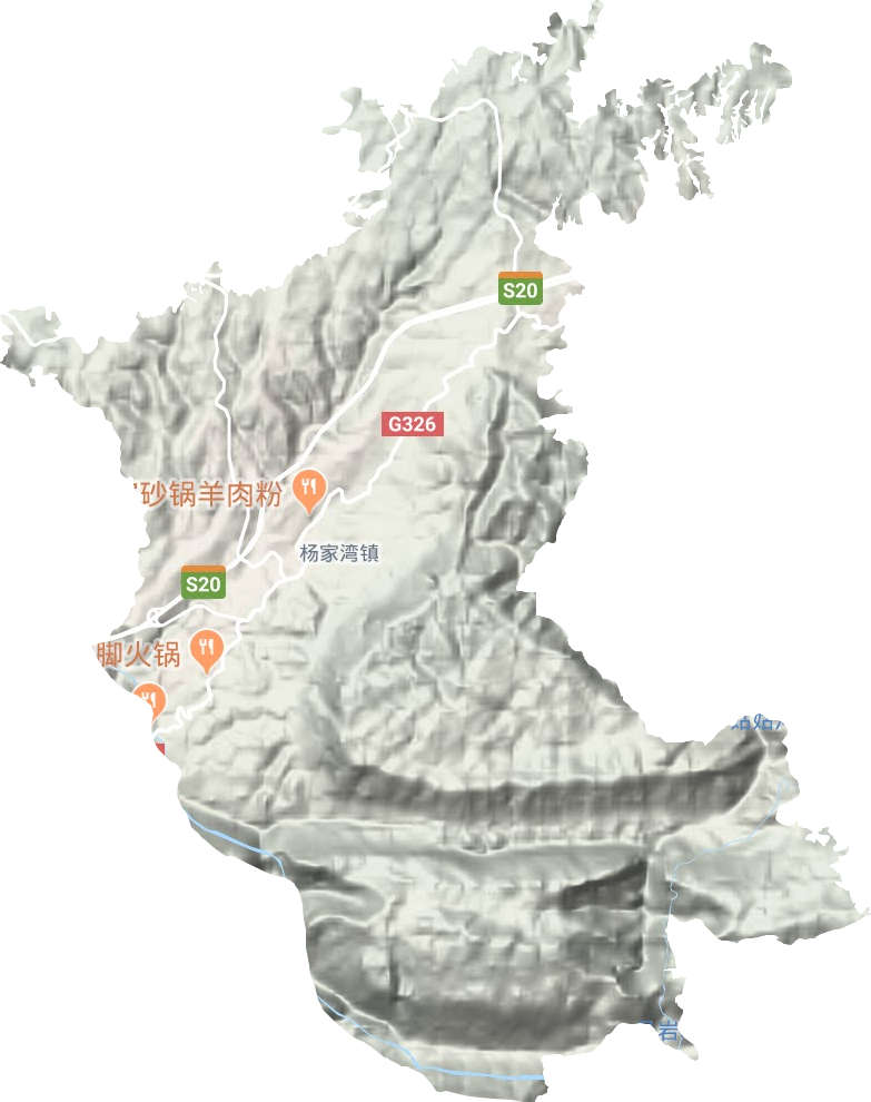 杨家湾镇地形地图