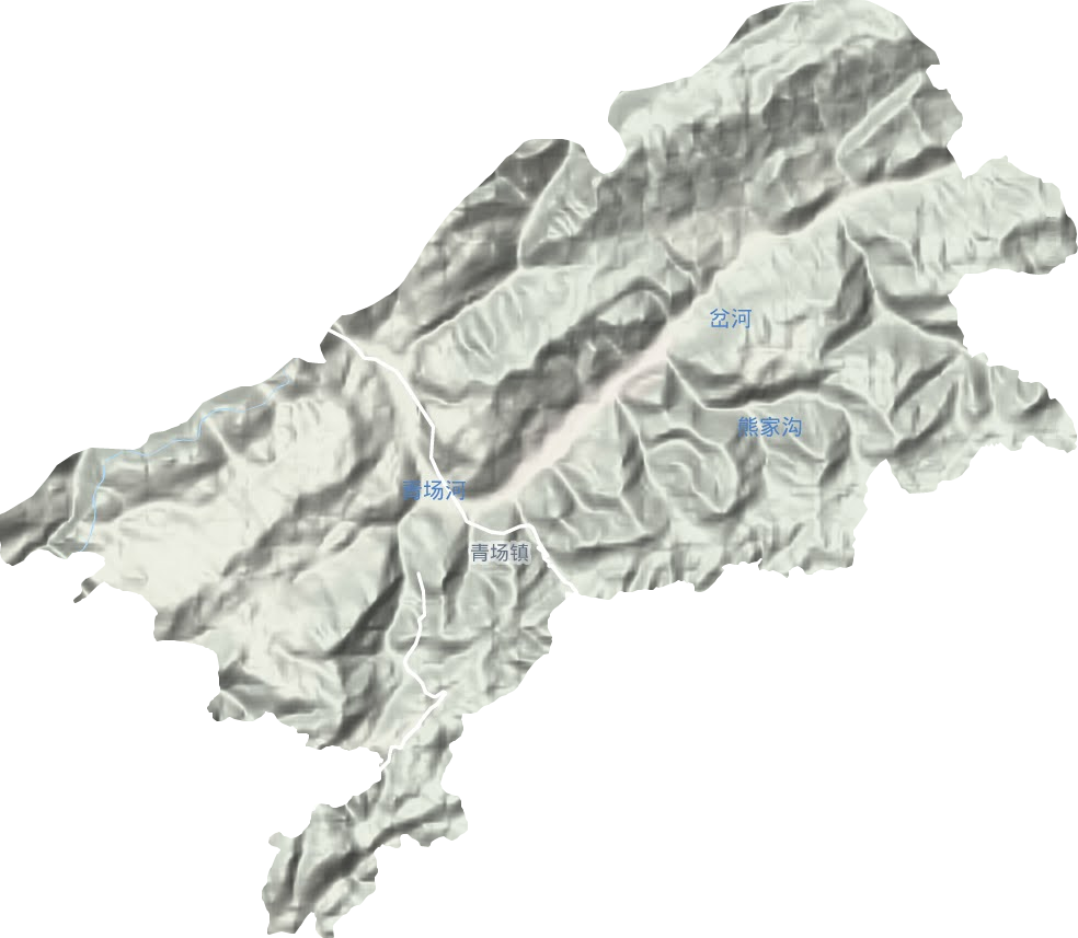 青场镇地形地图