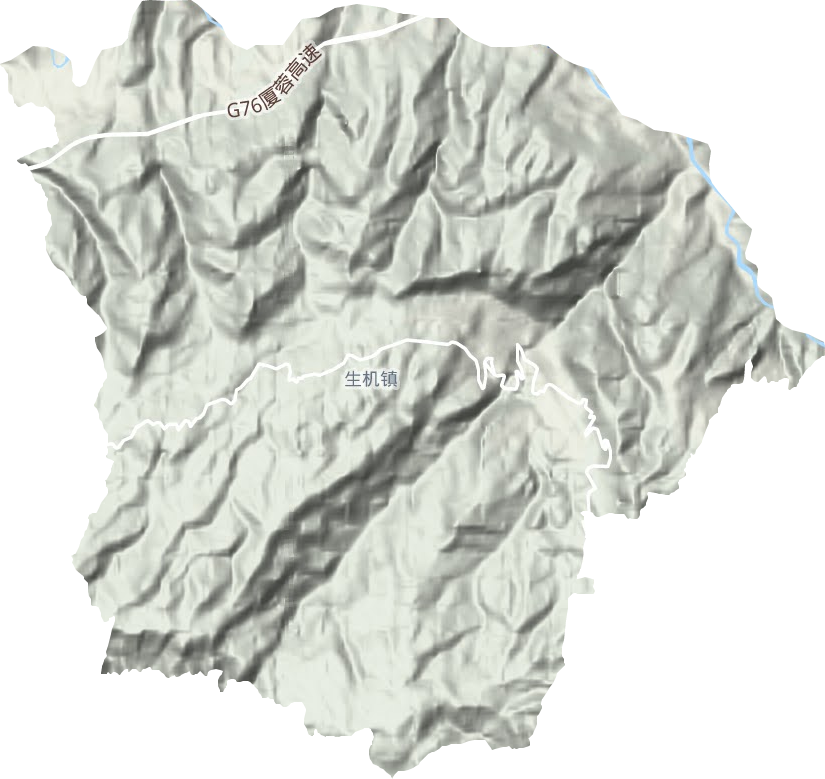 生机镇地形地图