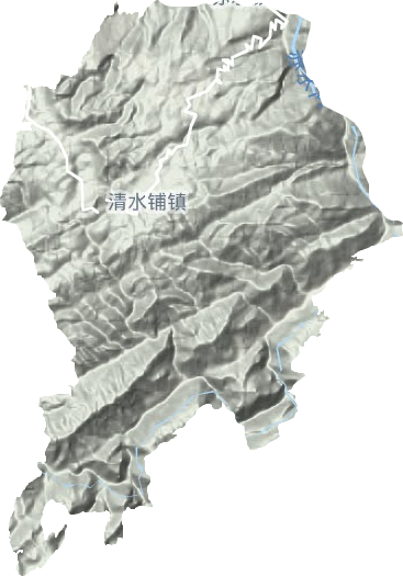 清水铺镇地形地图