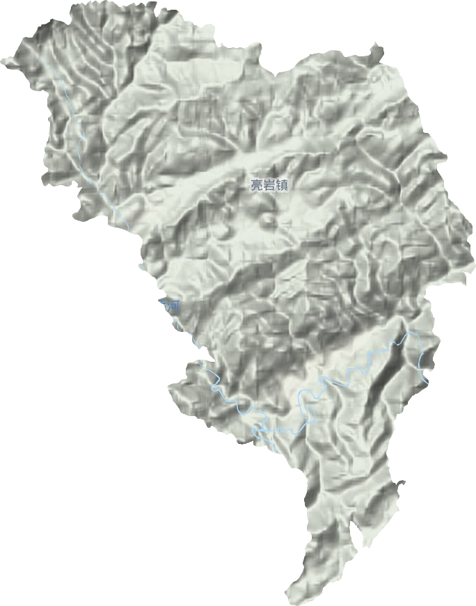 亮岩镇地形地图