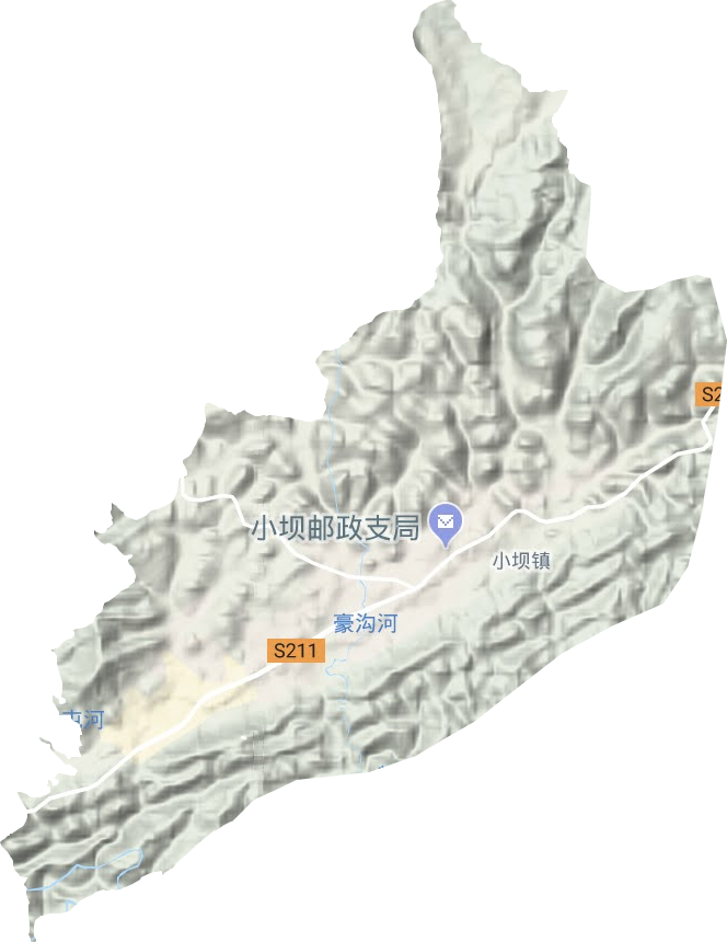小坝镇地形地图
