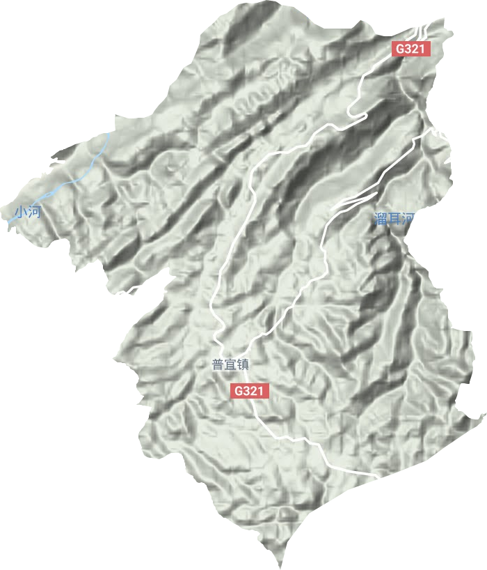 普宜镇地形地图
