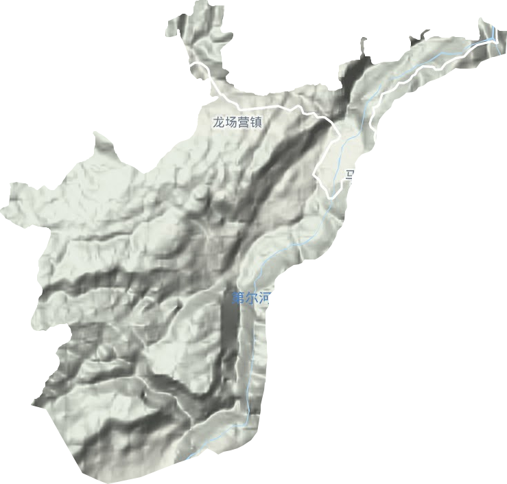 龙场营镇地形地图