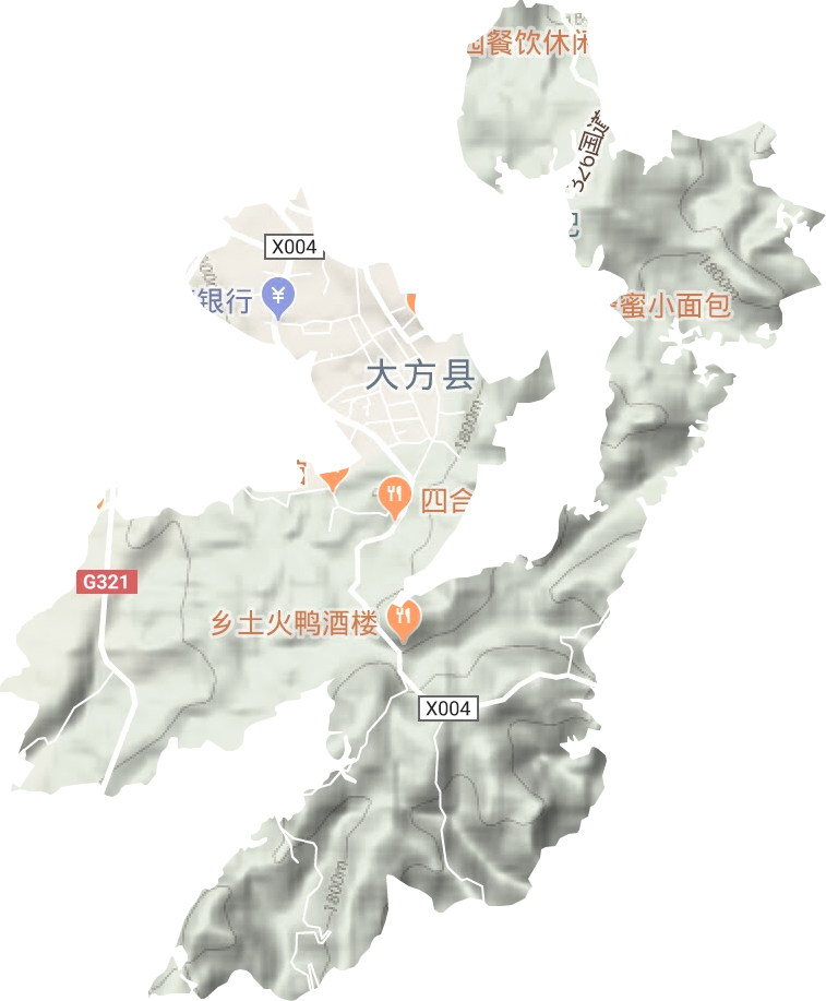 红旗街道地形地图