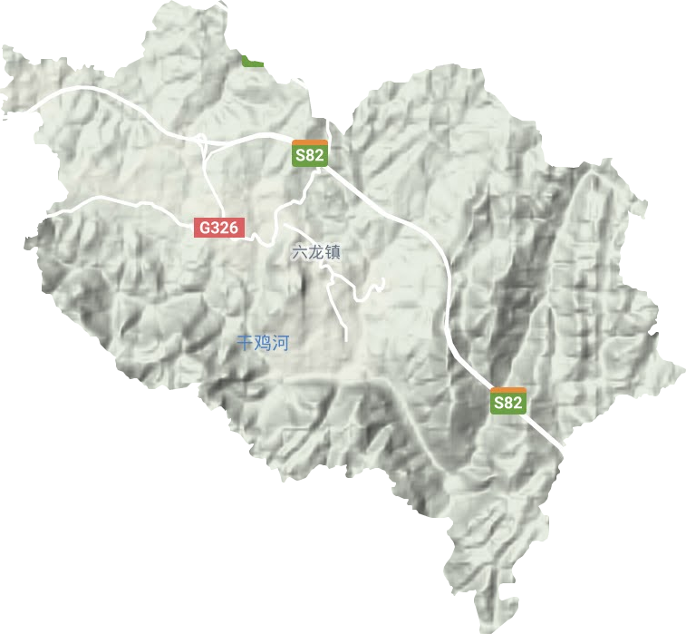 六龙镇地形地图