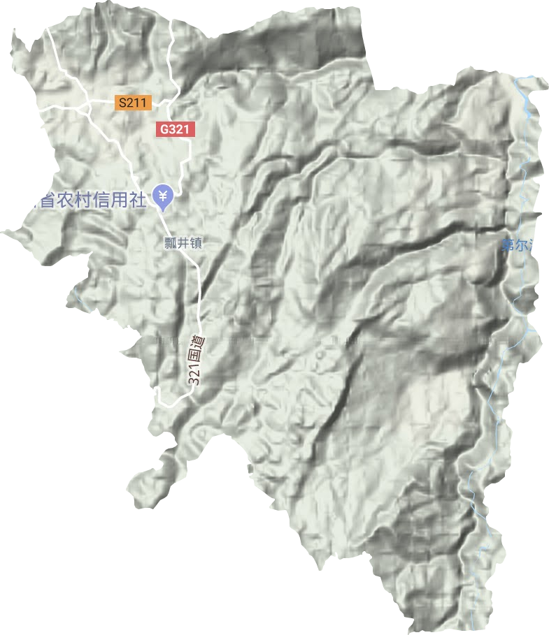 瓢井镇地形地图
