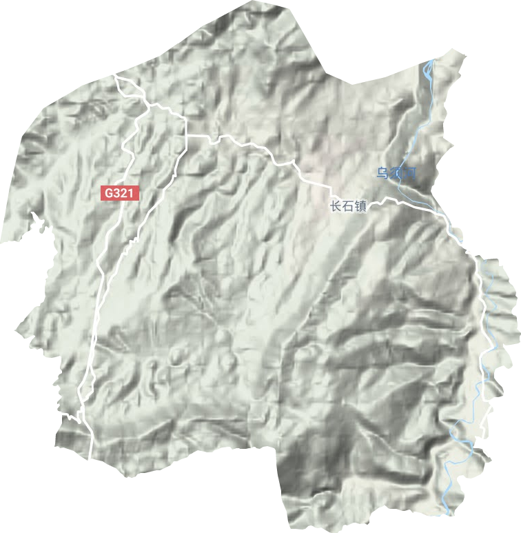 长石镇地形地图
