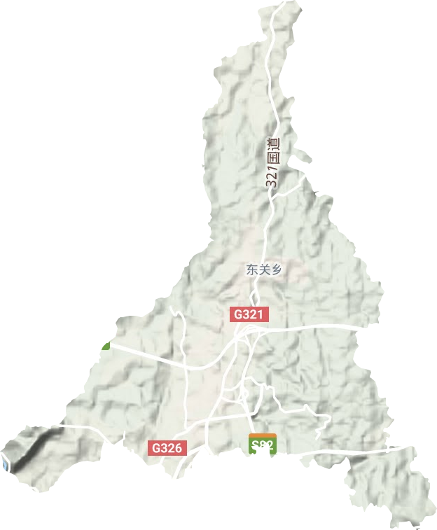 东关乡地形地图