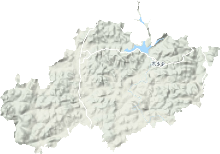 洪水镇地形地图