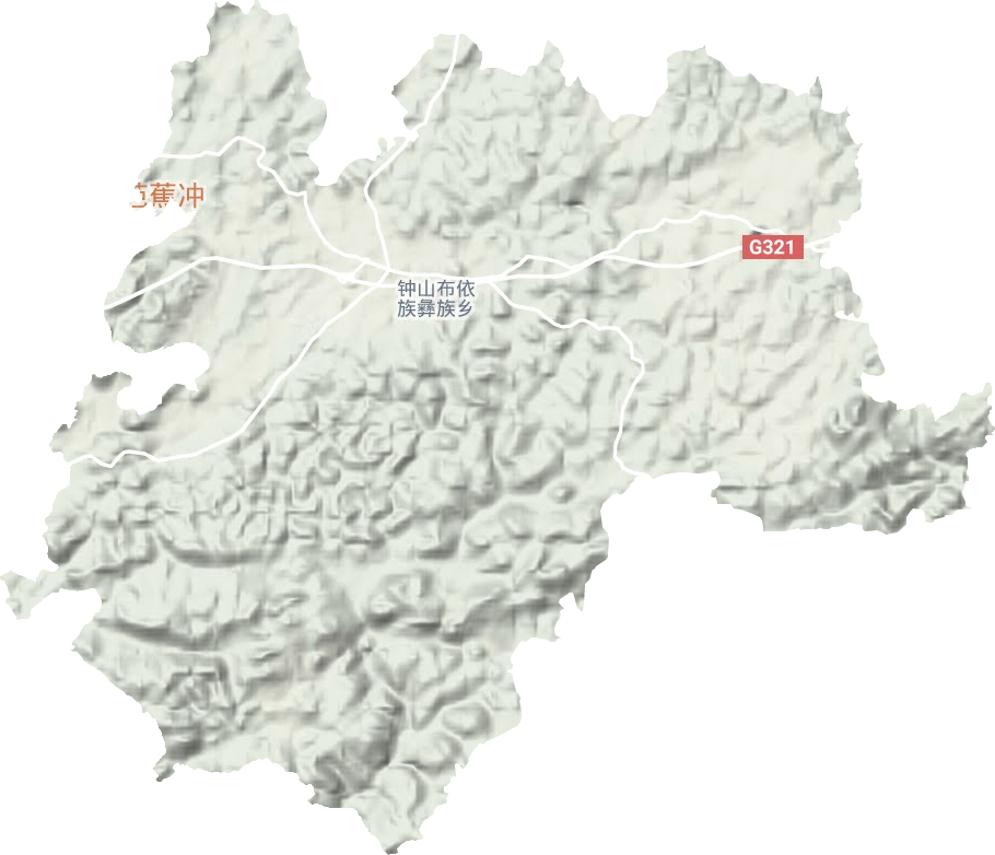 钟山镇地形地图