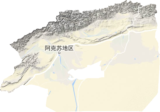 阿克苏地区地形地图