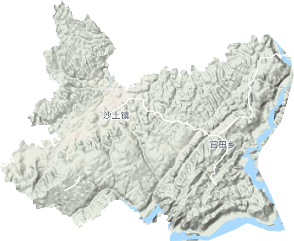 沙土镇地形地图