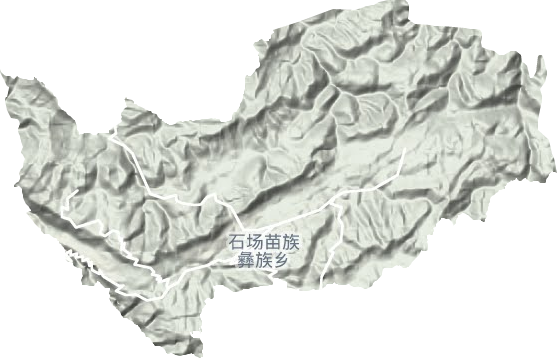 石场苗族彝族乡地形地图