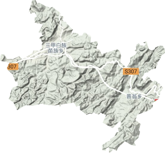 三甲街道地形地图