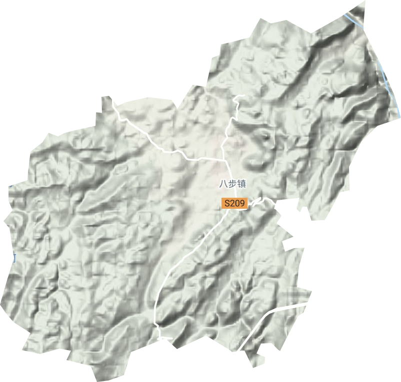 八步街道地形地图