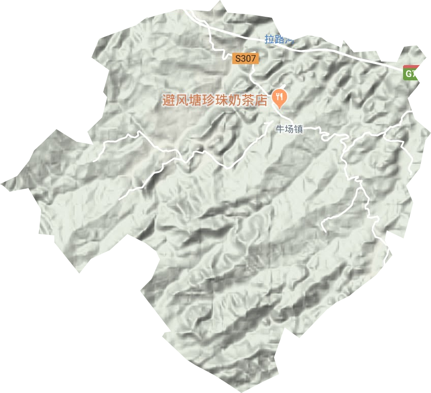 牛场镇地形地图