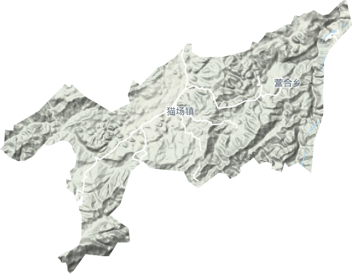 猫场镇地形地图