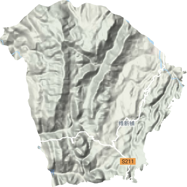 维新镇地形地图