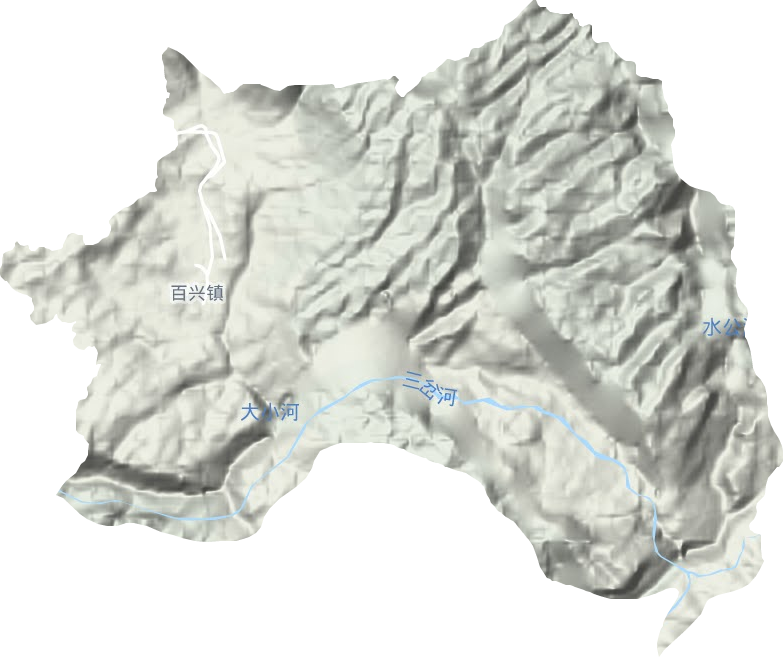 百兴镇地形地图