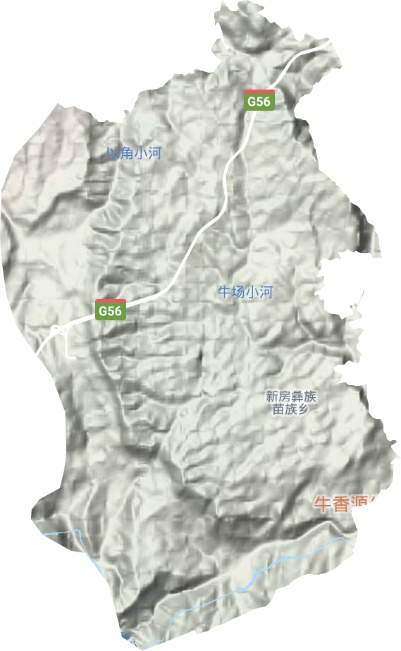 新房乡地形地图