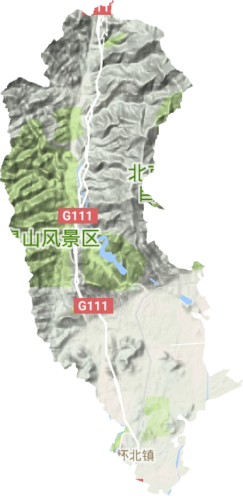 怀北镇地形地图